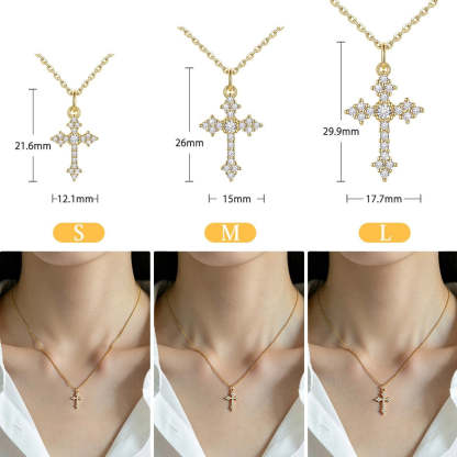 Cubic Zirconia Cross Necklace for Women