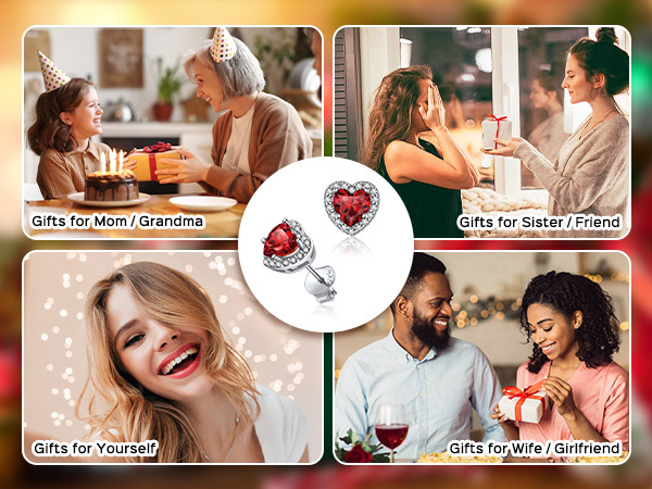 Birthstone Halo Stud for Women