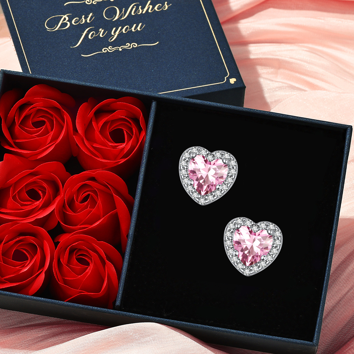 Birthstone Heart Studs