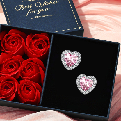 Birthstone Heart Studs