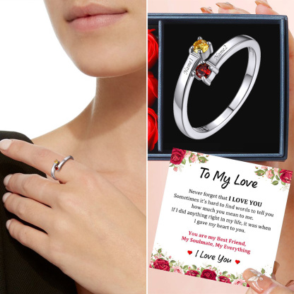 Sterling Silver Birthstones Promise Ring for Her