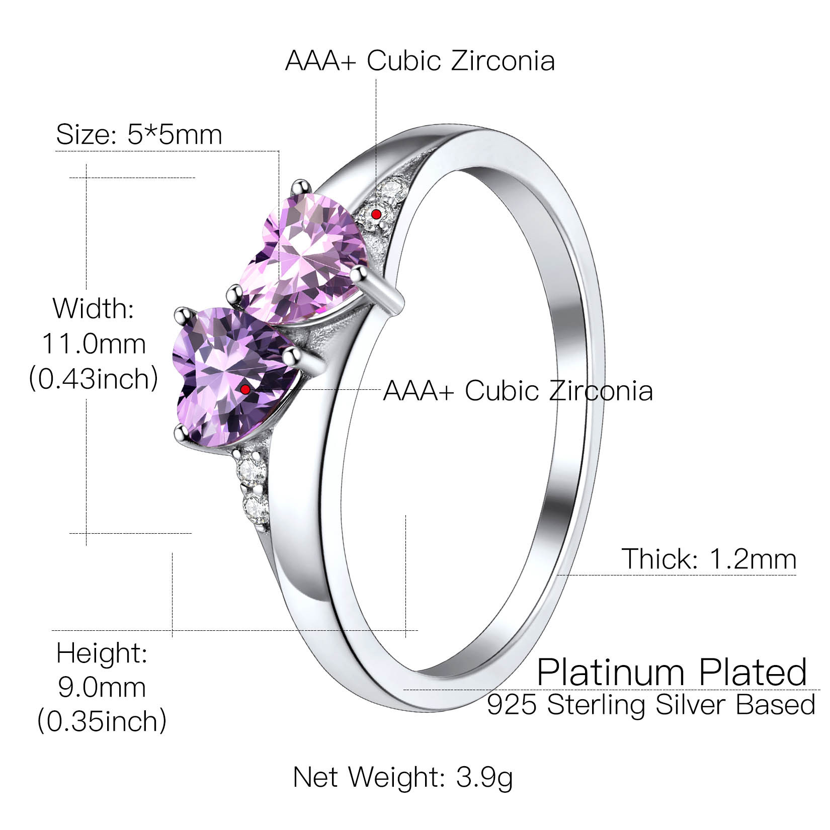 Birthstone Promise Ring size