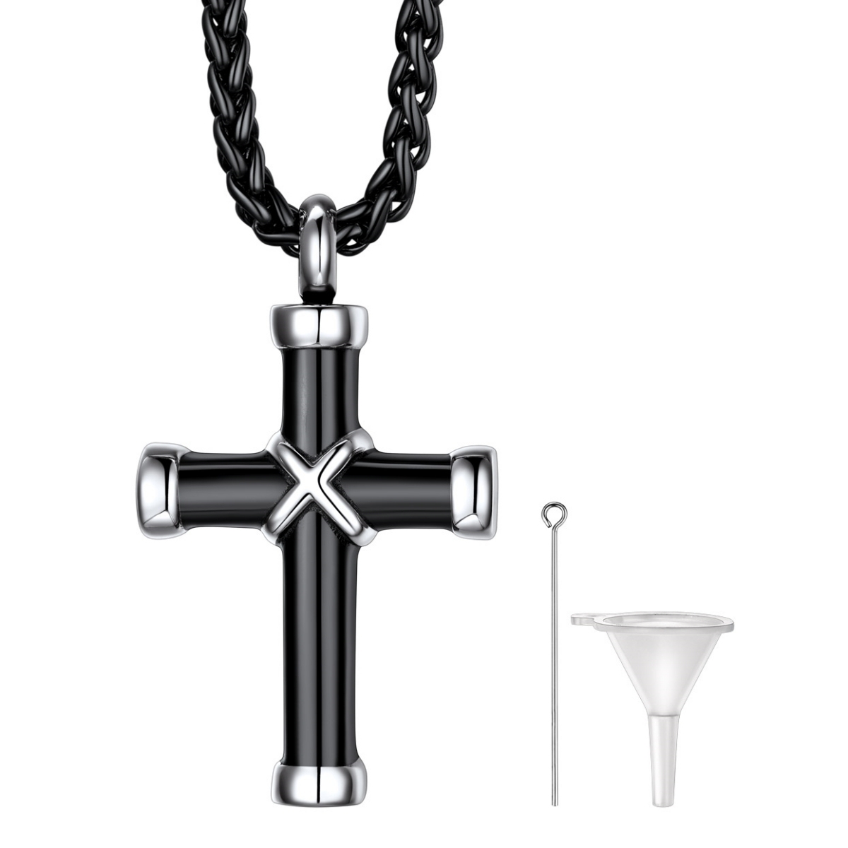 Cross Urn Necklace for Ashes Engraved Memorial Cremation Keepsake Pendant