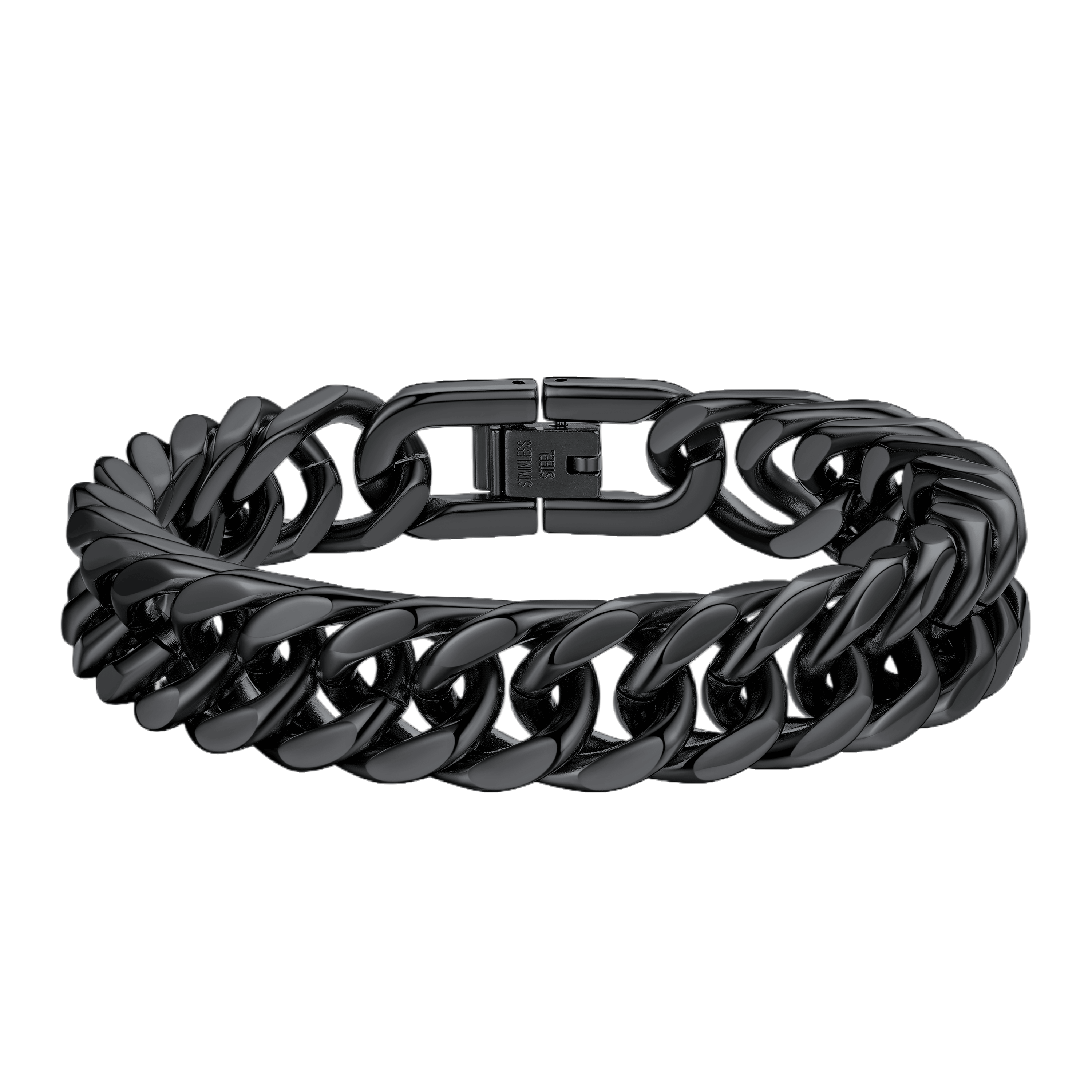 black Cuban Link Curb Chain bracelet-12mm