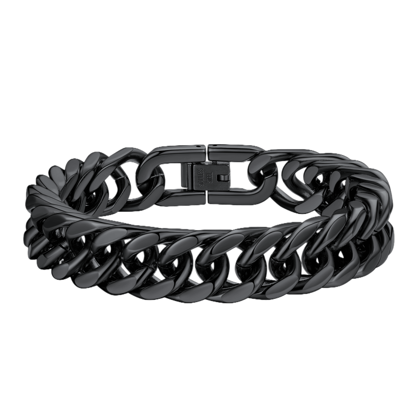 black Cuban Link Curb Chain bracelet-12mm