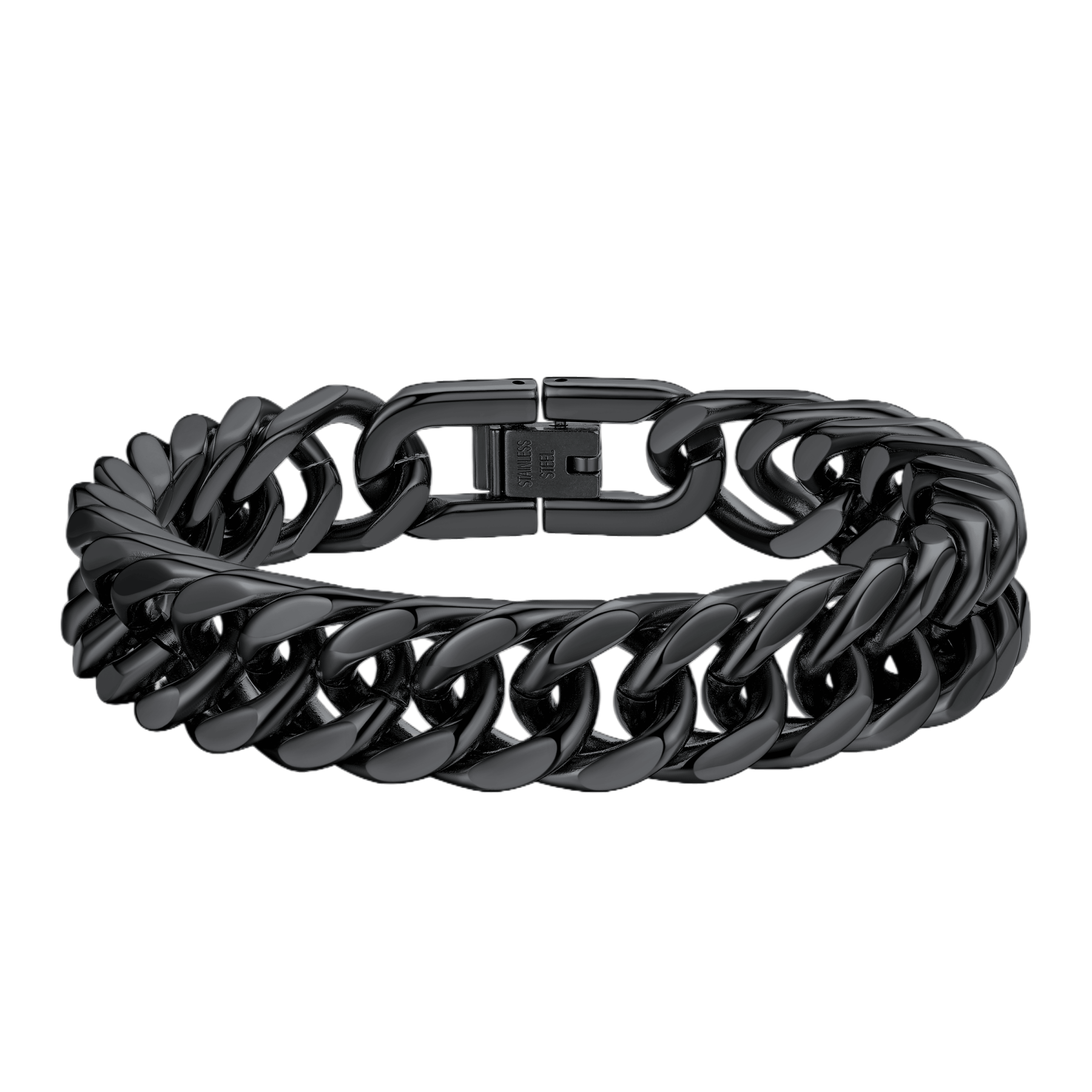black Cuban Link Curb Chain bracelet-12mm