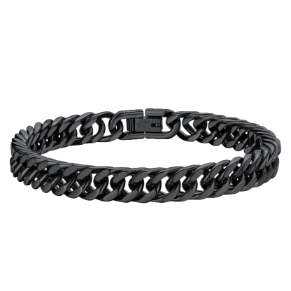 black Cuban Link Curb Chain bracelet-8mm