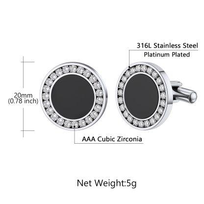 Custom Black Onyx Cufflinks for Men detail