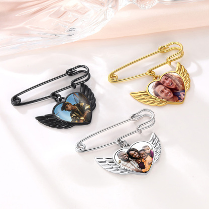 Custom Wedding Bouquet Photo Charms Brooch Pins