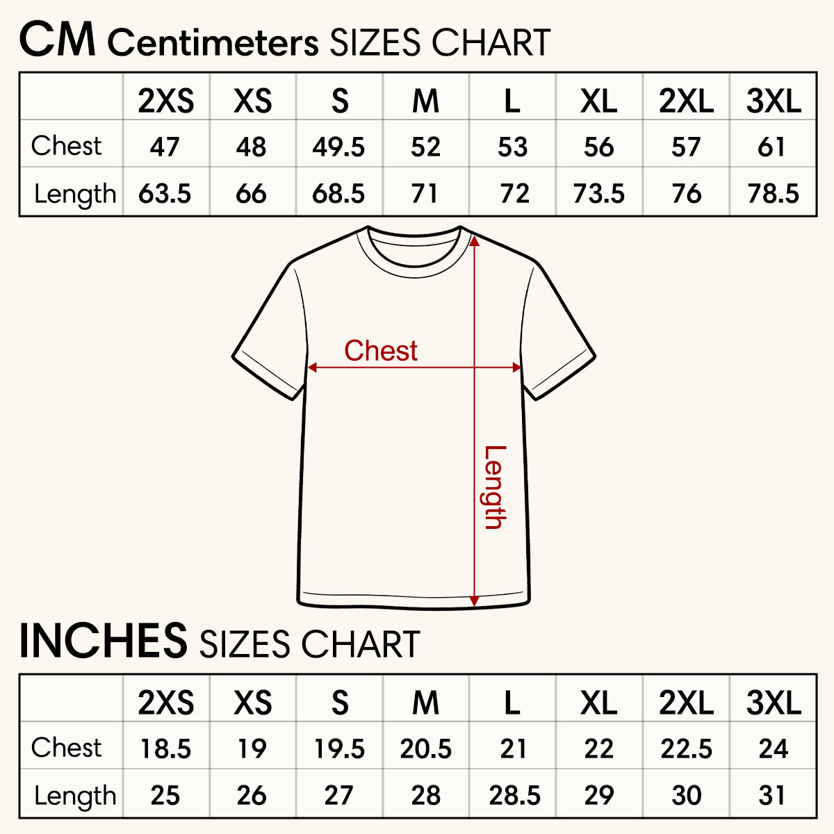 Personalized Heart & Name T-Shirt for Mom Size Guide