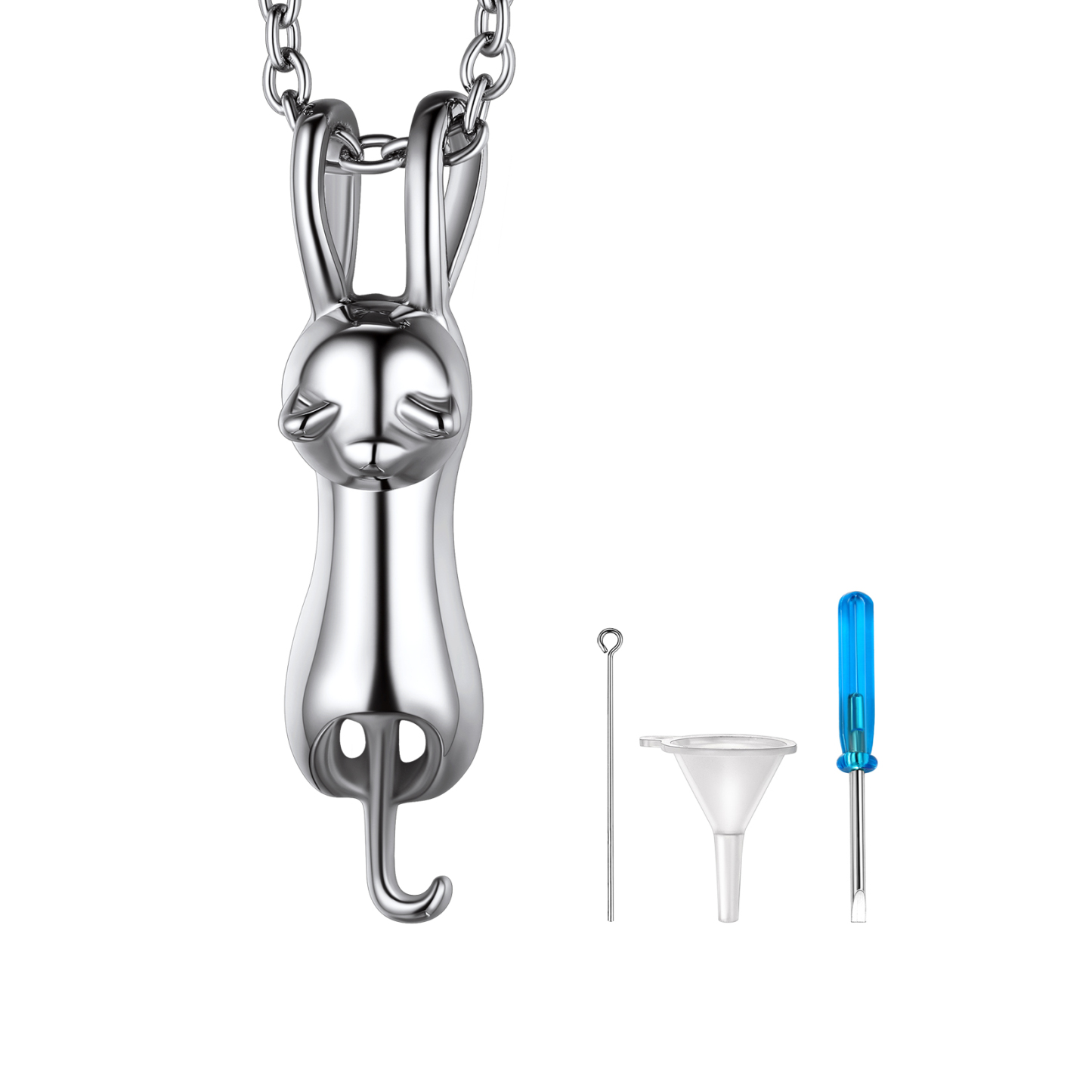 Custom Cat Urn Necklaces Memorial Cremation Jewelry for Pet Ashes