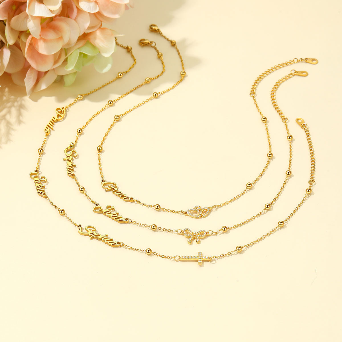 Custom Multi Nameplate Necklace for Women