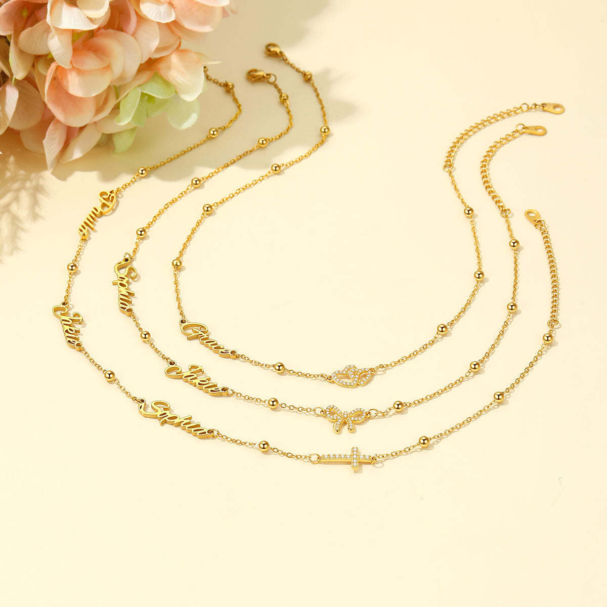 Custom Multi Nameplate Necklace for Women