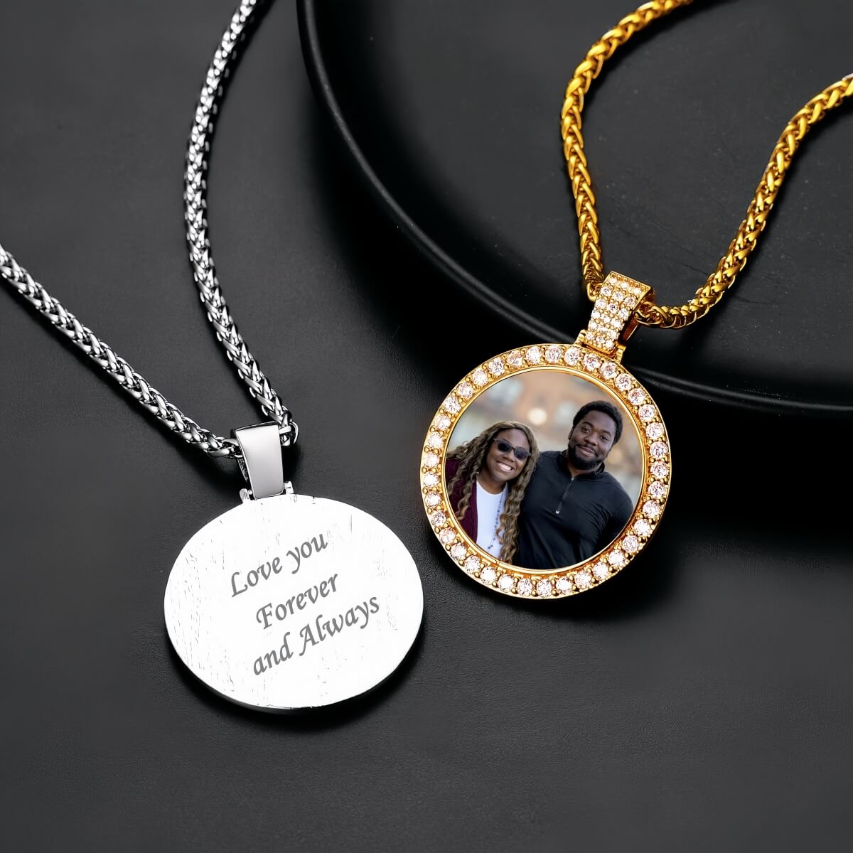Photo Necklace - Custom Circle Chain with Picture