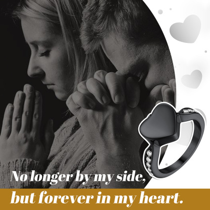 Personalized Heart Cremation Urn Ring for Ashes Memorial