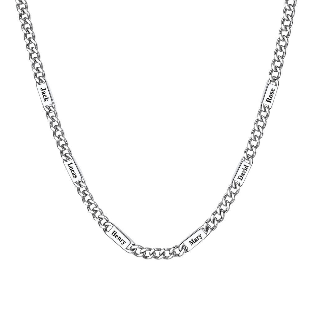 Custom 1-6 Name Cuban Link Chain Necklace for Men