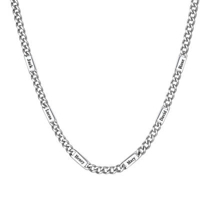 Custom 1-6 Name Cuban Link Chain Necklace for Men