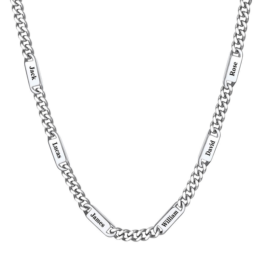 Custom 1-6 Name Cuban Link Chain Necklace for Men
