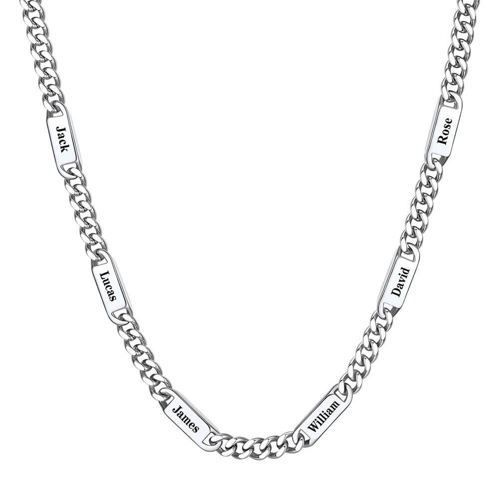 Custom 1-6 Name Cuban Link Chain Necklace for Men