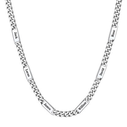 Custom 1-6 Name Cuban Link Chain Necklace for Men