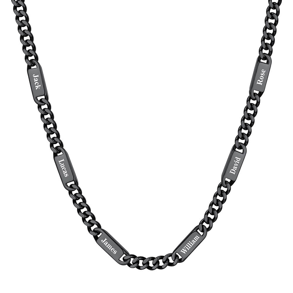 Custom 1-6 Name Cuban Link Chain Necklace for Men
