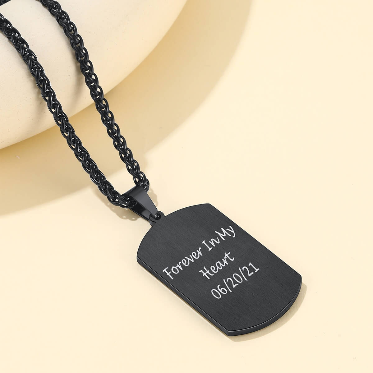 Custom Photo Dog Tag Engraved Necklace 