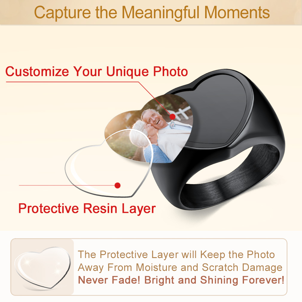 Custom Picture Signet Ring for Men 