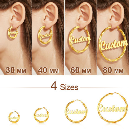 custom name gold hoop earrings