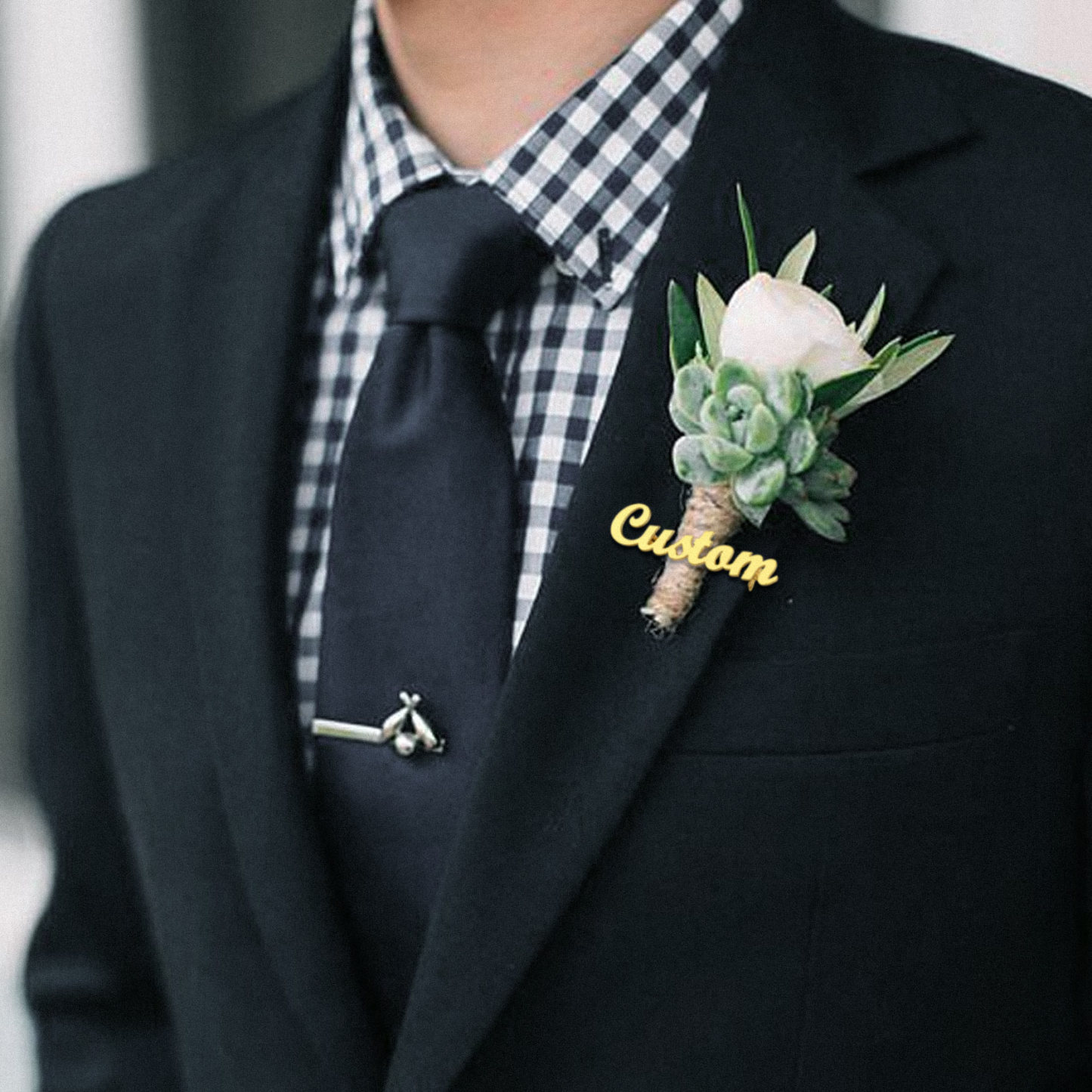 Name Plate Brooch Pin For Wedding bouquet