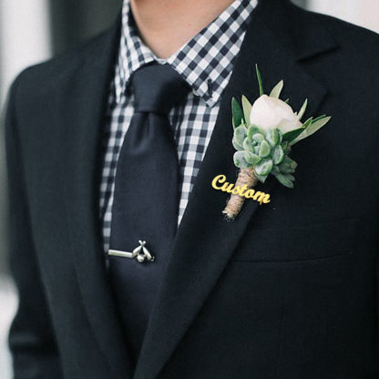 Name Plate Brooch Pin For Wedding bouquet