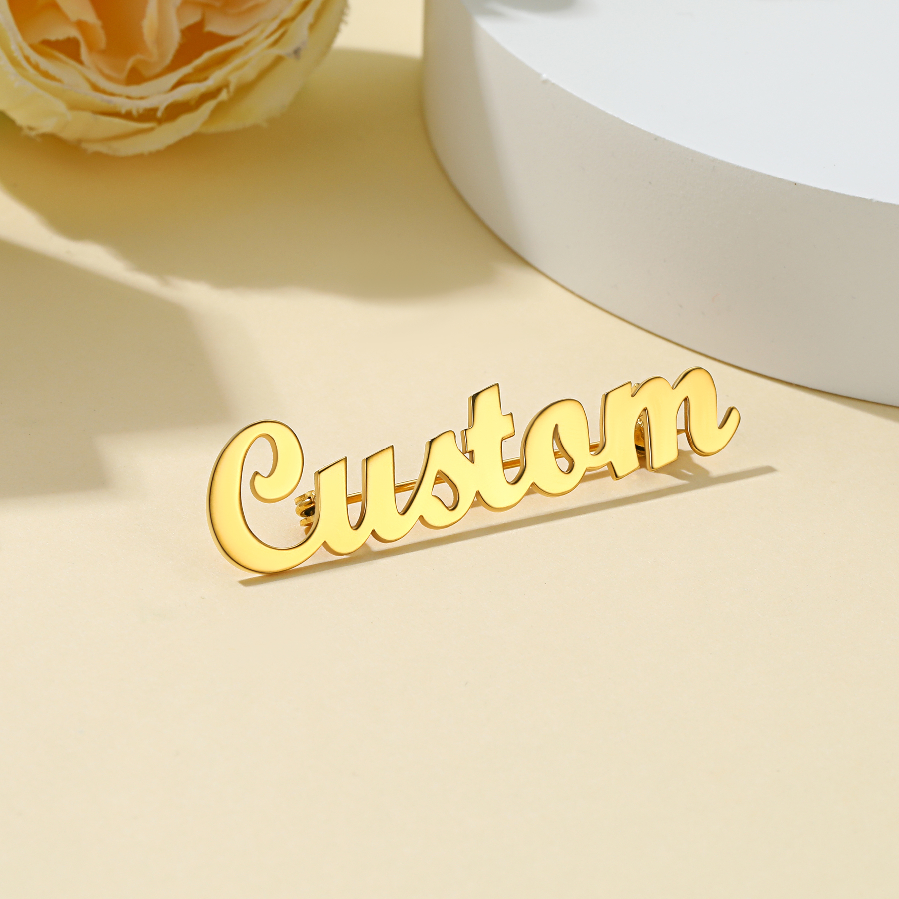 Custom Name Plate Brooch Pin For Women