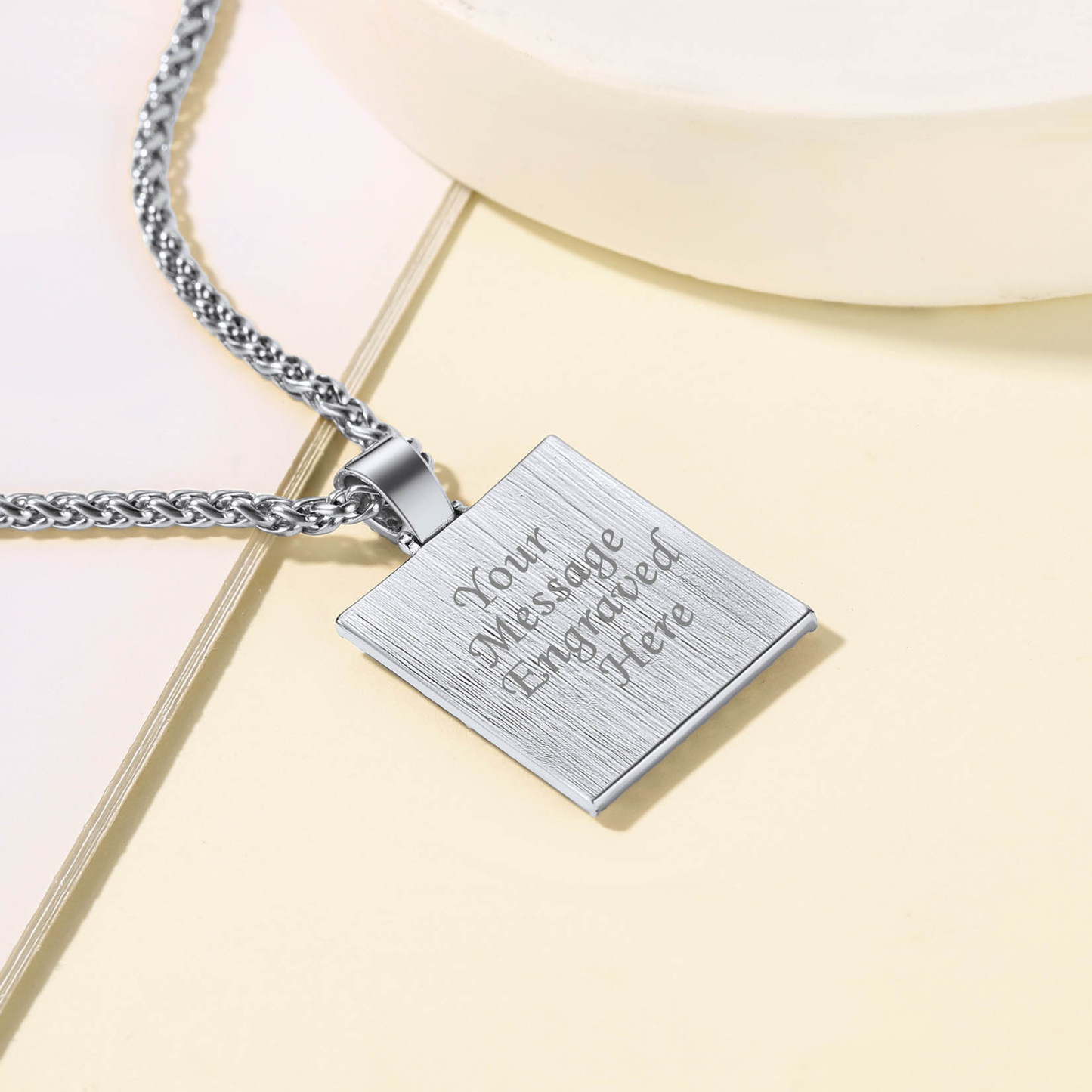 Personalized Photo Iced Out Necklace engraving