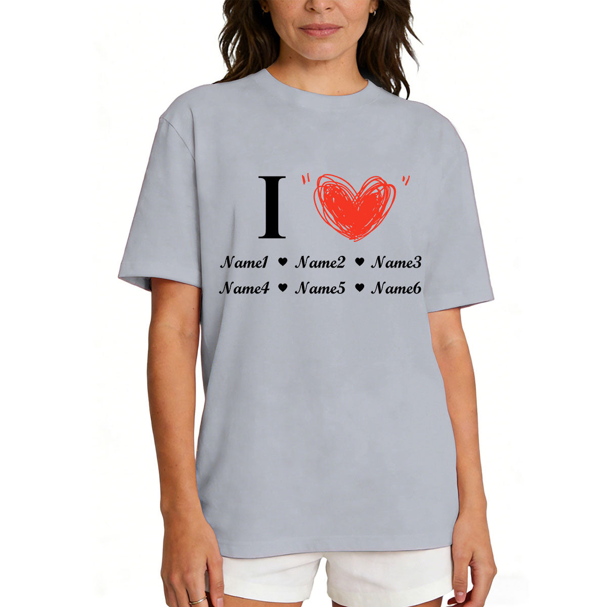 Personalized Kids Name T-Shirt for Mom Grey
