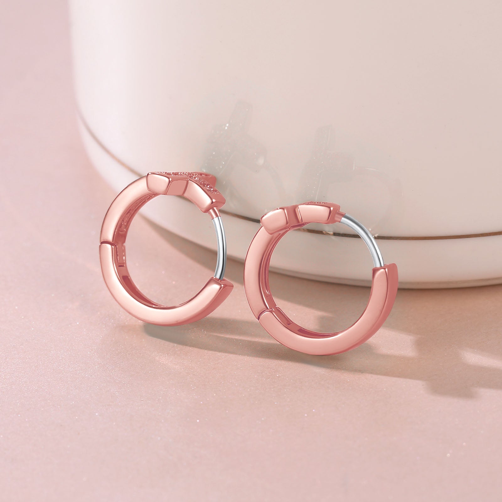 Flash Sale CZ Cross Huggie Hoop Earrings for Women