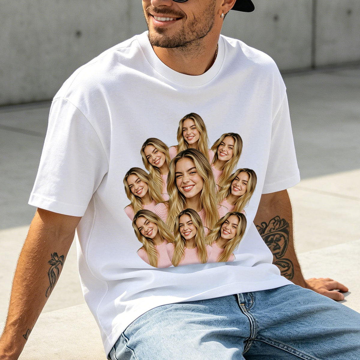 Custom Face Photo T-Shirt Personalized Gift for Men Women