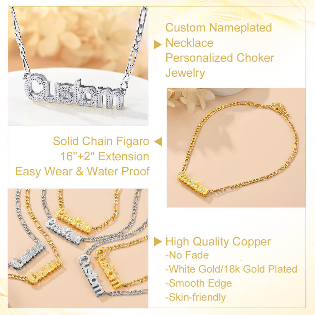 Diamond Cut Name Necklace detail