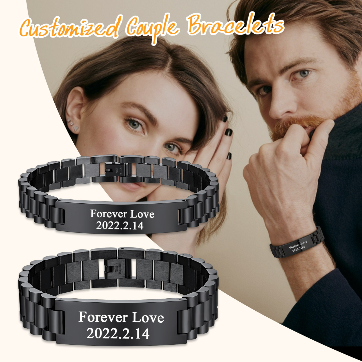 Personalized Engraved Bracelet for couple

