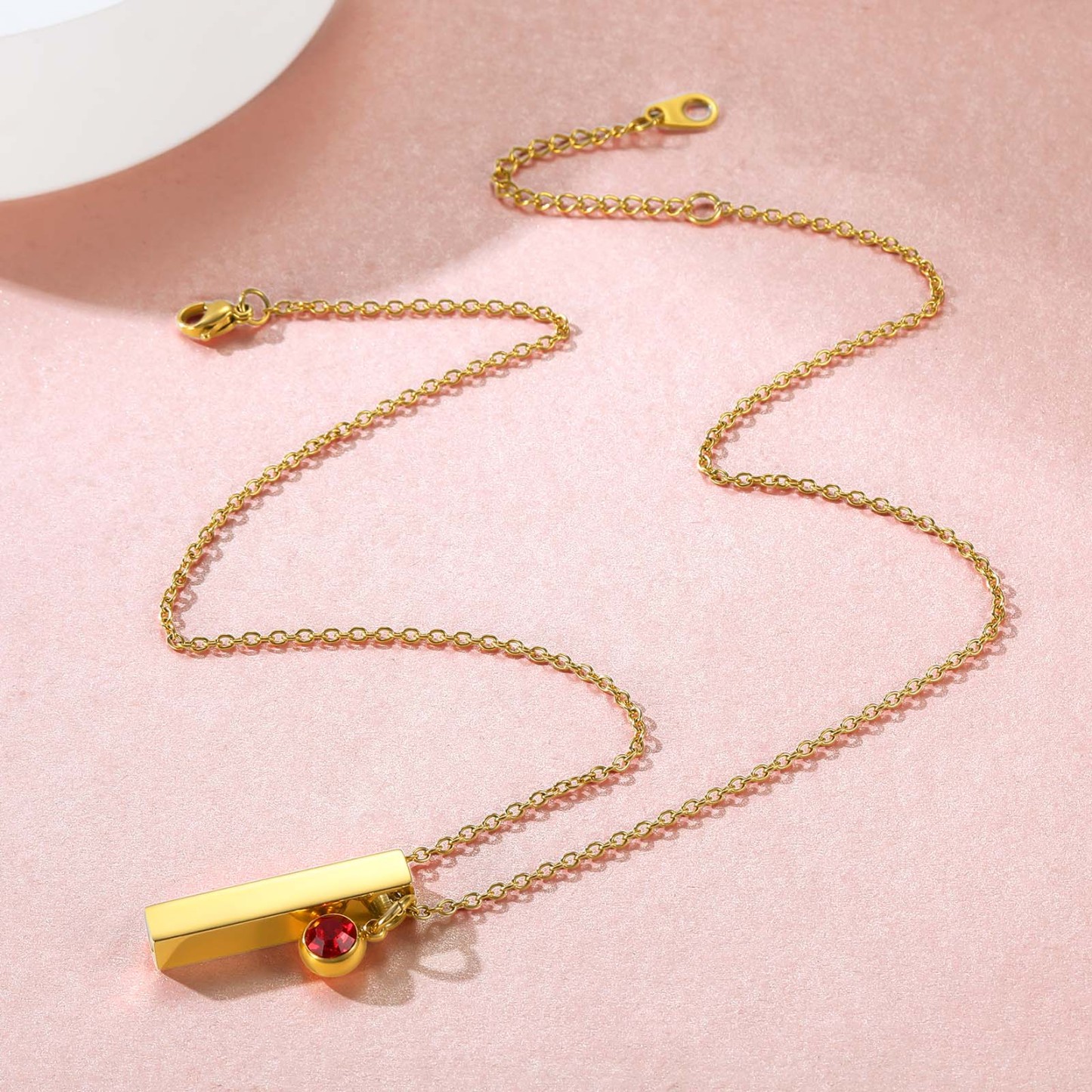gold Birthstone Bar Cremation Urn  Necklace