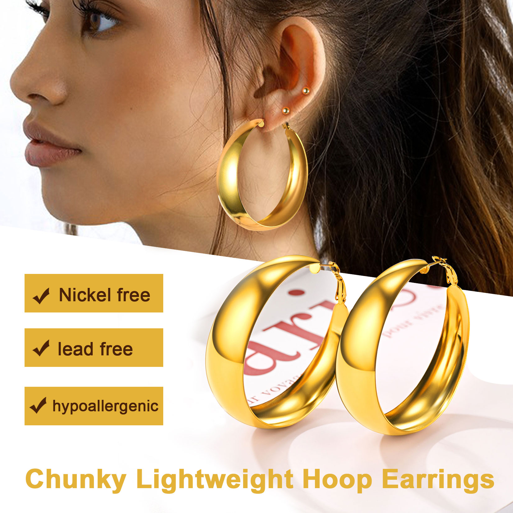 gold chunky Hoops