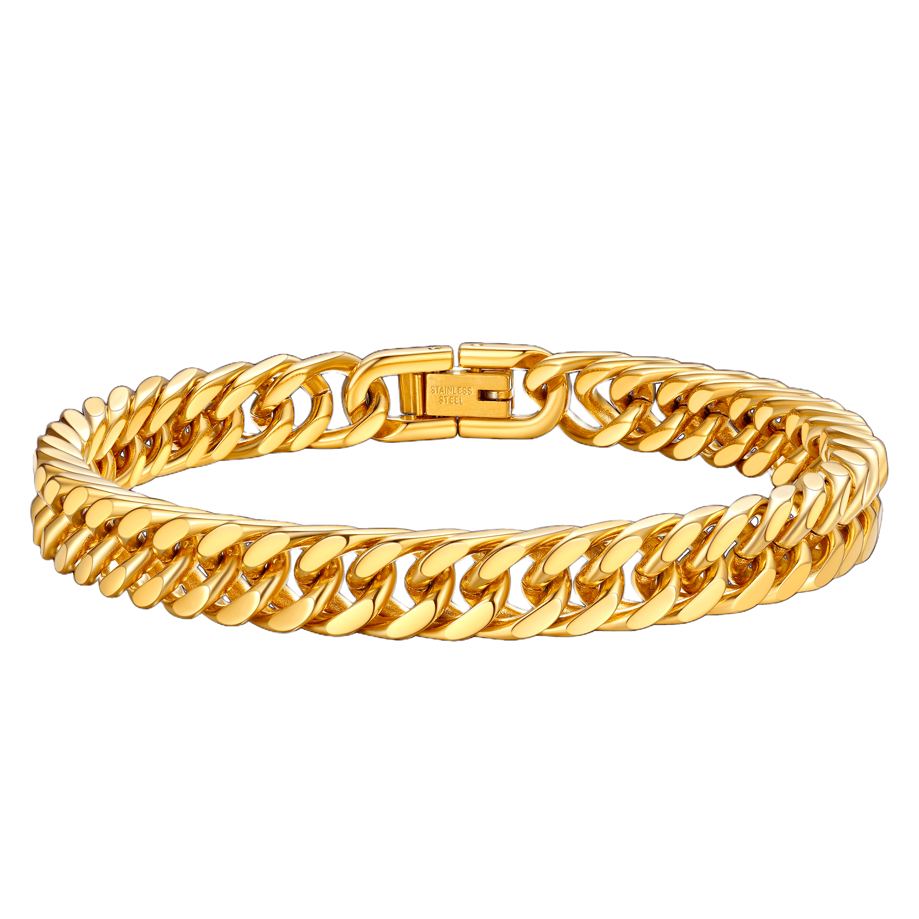 gold Cuban Link Curb Chain bracelet-8mm
