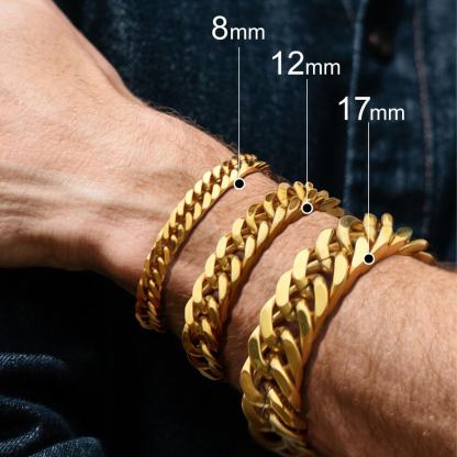 gold Cuban Link Curb Chain bracelet size