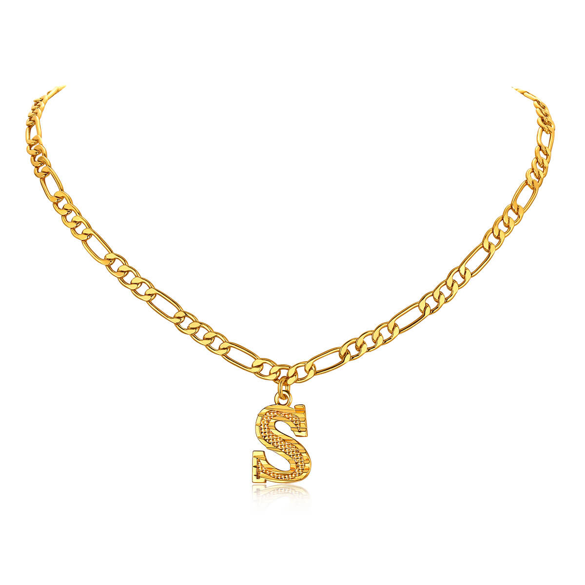 14K Gold Initial Letter Necklace-S