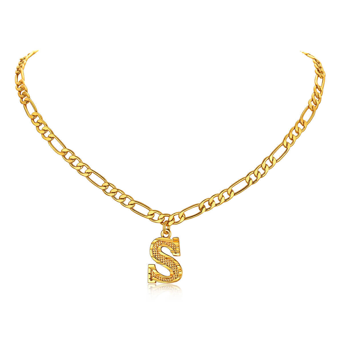14K Gold Initial Letter Necklace-S