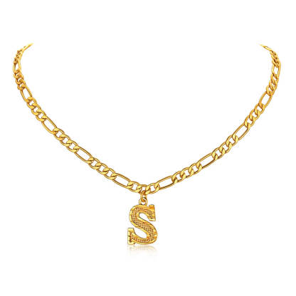 14K Gold Initial Letter Necklace-S