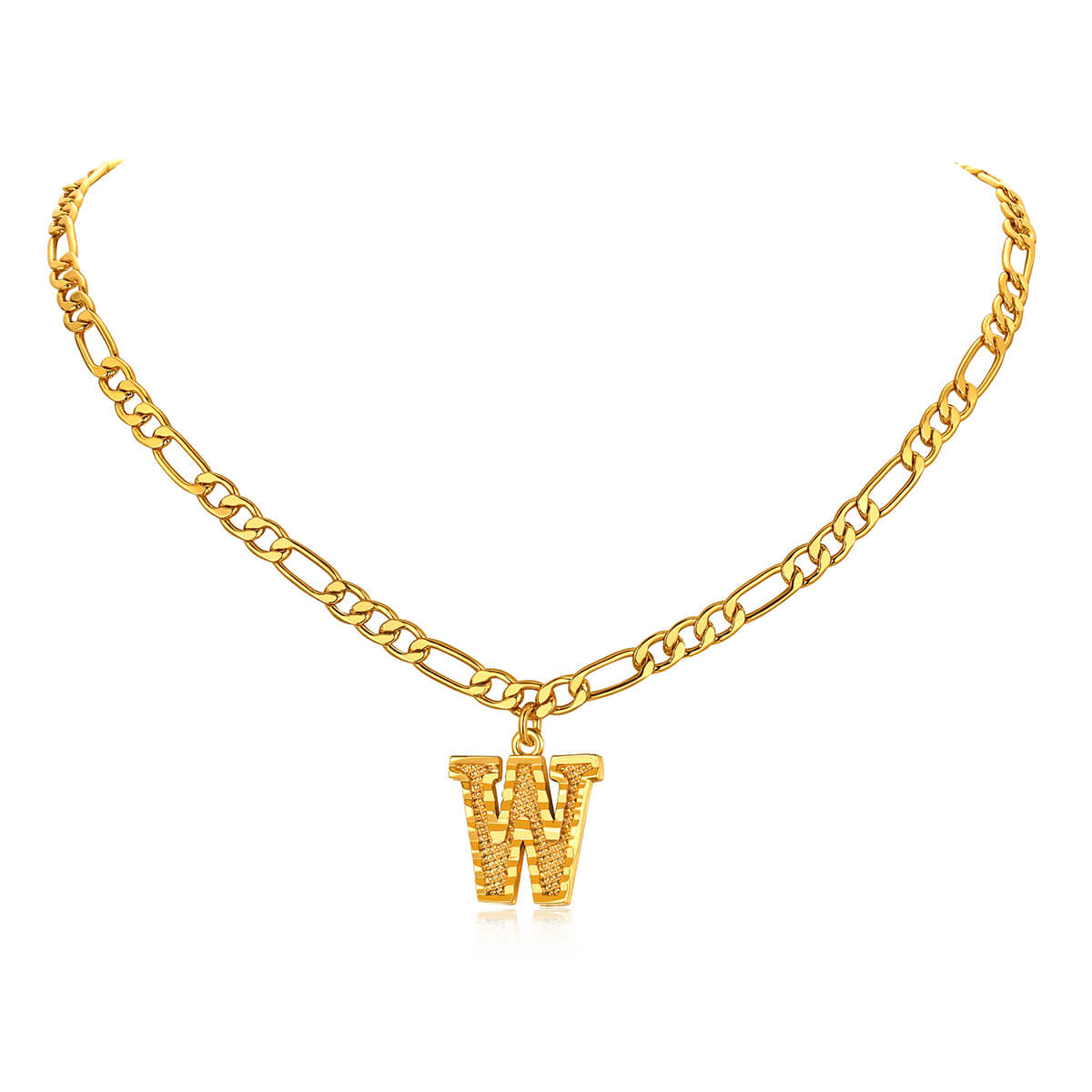 14K Gold Initial Letter Necklace-W