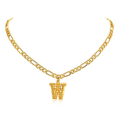 14K Gold Initial Letter Necklace-W
