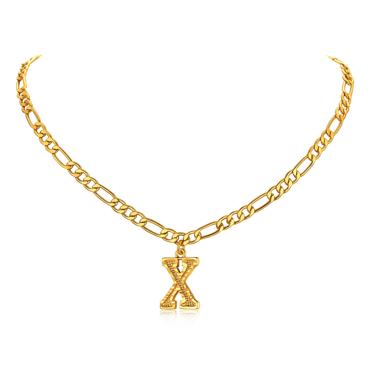 14K Gold Initial Letter Necklace-X