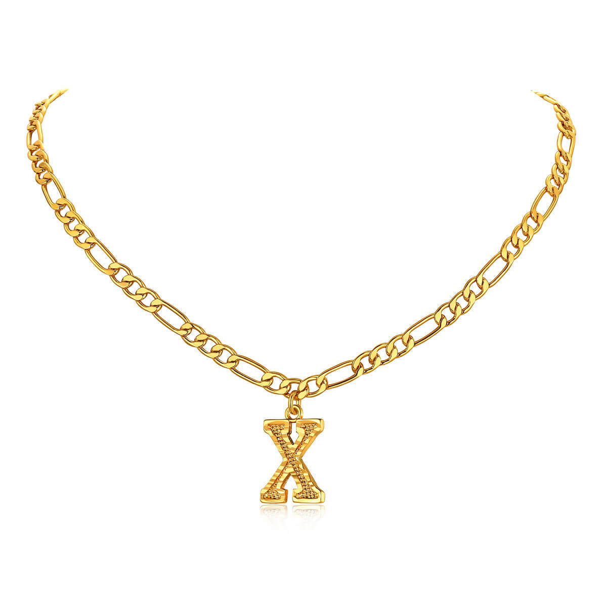 14K Gold Initial Letter Necklace-X