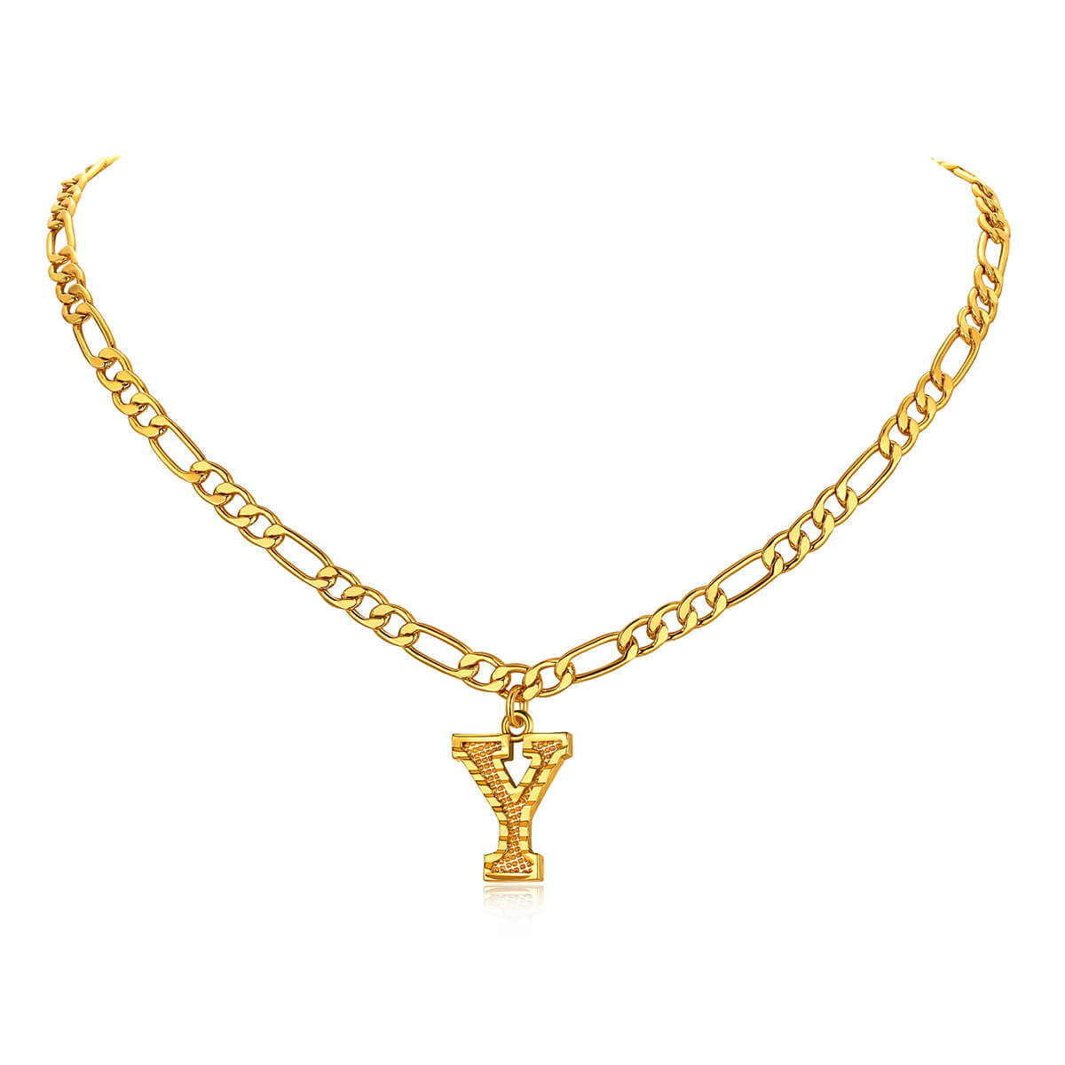 14K Gold Initial Letter Necklace-Y