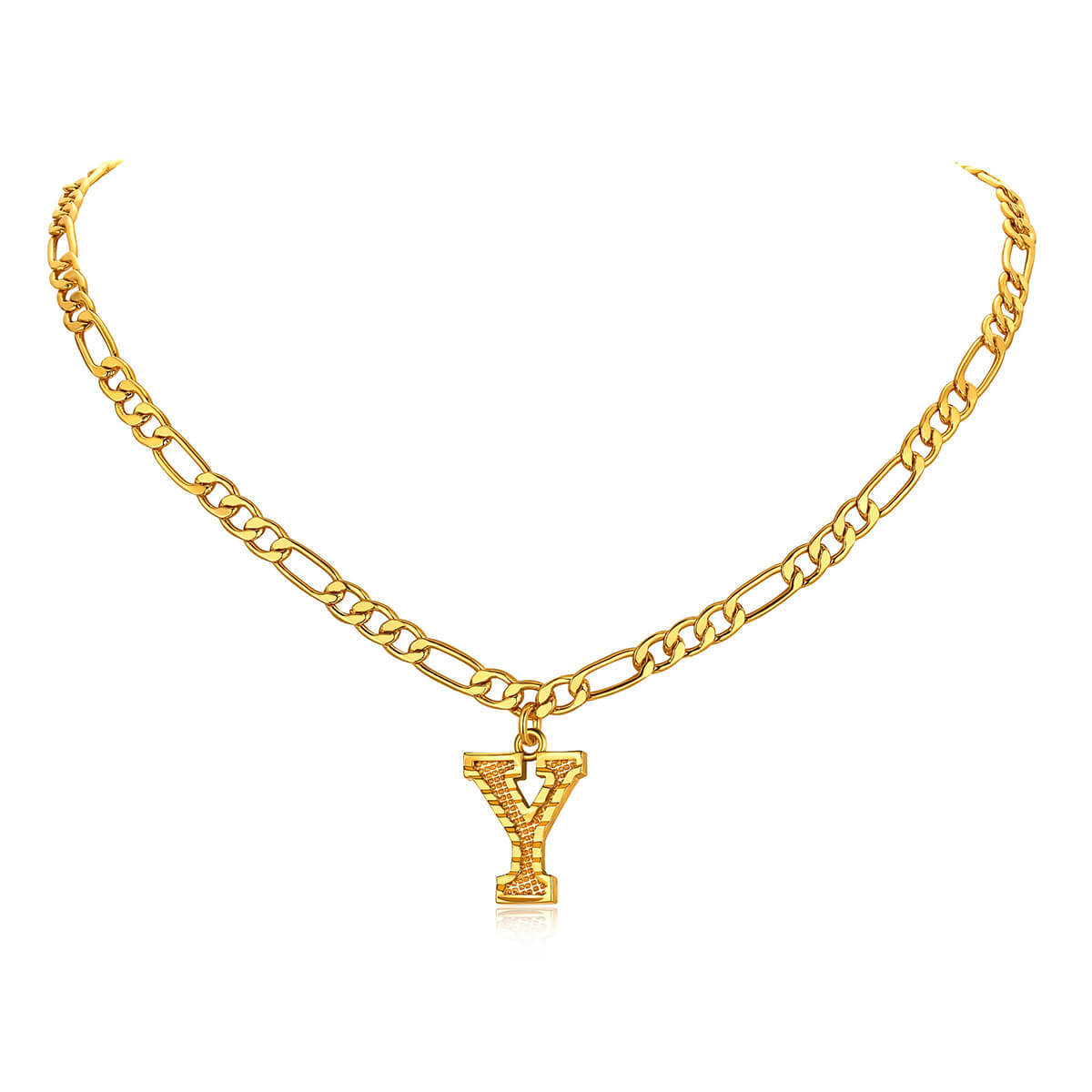 14K Gold Initial Letter Necklace-Y